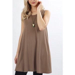 Sleeveless Mocha Tunic